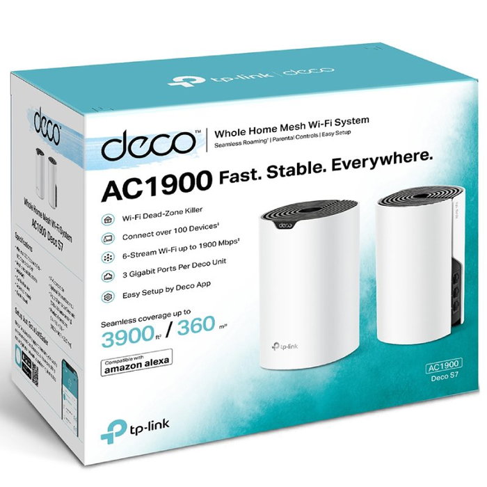 TP-Link Deco S7 AC1900 Dual Band Mesh Wi-Fi 5 (Pack de 2) Blanco